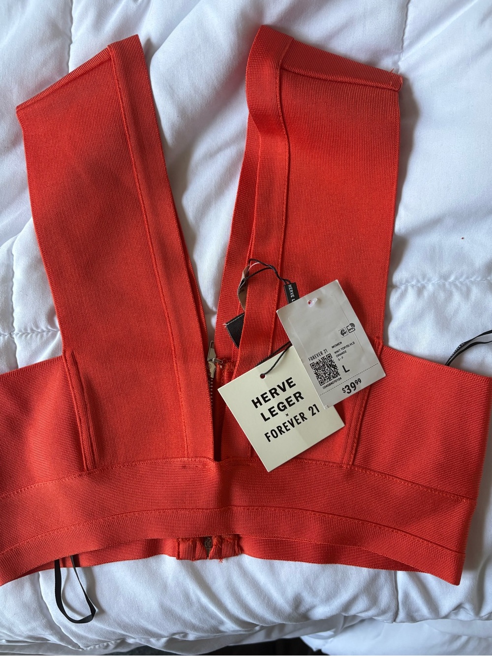 Herve Leger x Forever 21 Orange Bandage Crop Top